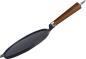 Preview: Ronneby Bruk Maestro Gusseisen Crépe-Pfanne 24cm mit braunem Buchenholzgriff