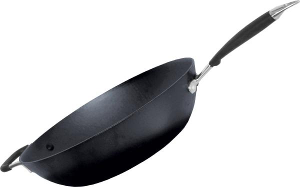 onneby Bruk Ultra Light Gusseisen Wok-Pfanne mit silikonummanteltem Griff