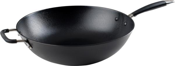 Preview: Ronneby Bruk Ultra Light Gusseisen Wok-Pfanne mit silikonummanteltem Griff