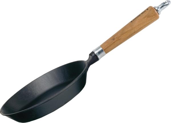 Ronneby Bruk Maestro Gusseisen Bratpfanne flach mit Eichenholzgriff