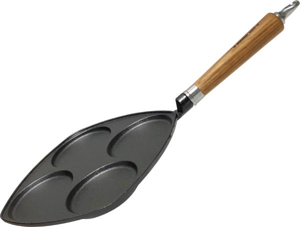 Ronneby Bruk Maestro Gusseisen Eierpfanne 25x25cm mit Eichenholzgriff