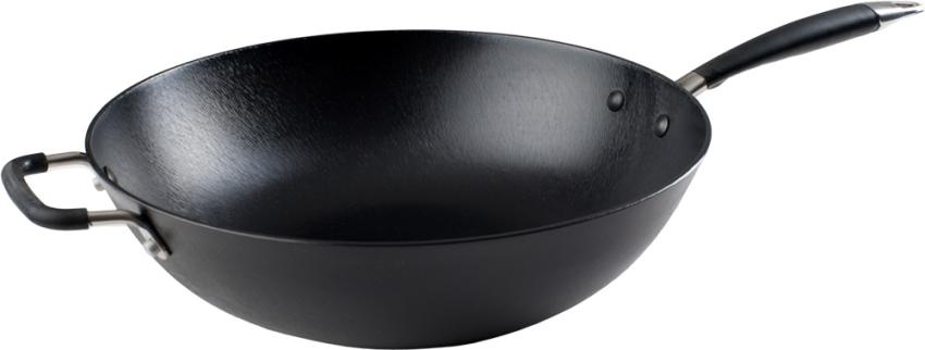 Ronneby Bruk Ultra Light Gusseisen Wok-Pfanne mit silikonummanteltem Griff
